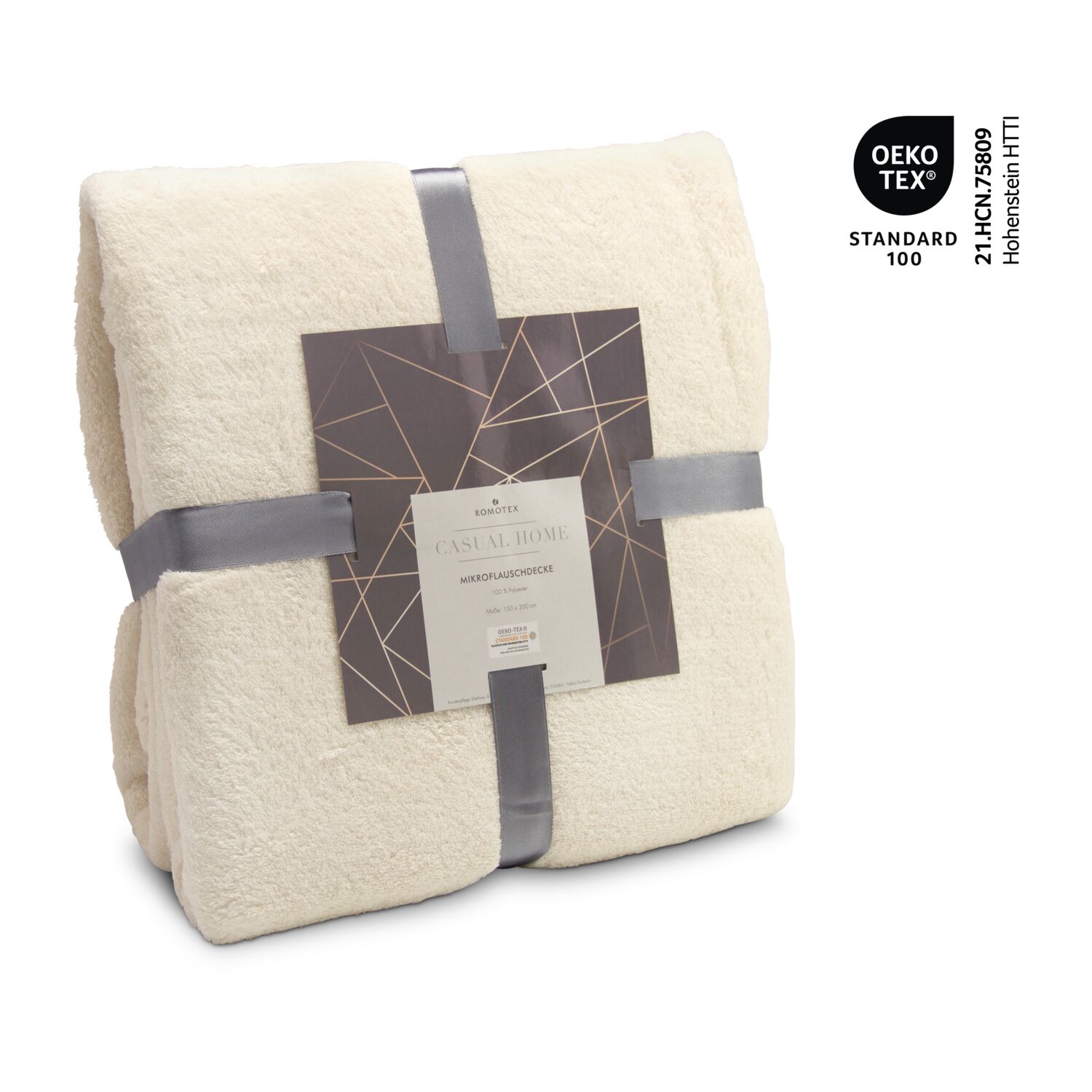 Mikroflauschdecke beige - 150 x 200 cm, 250 g/m²