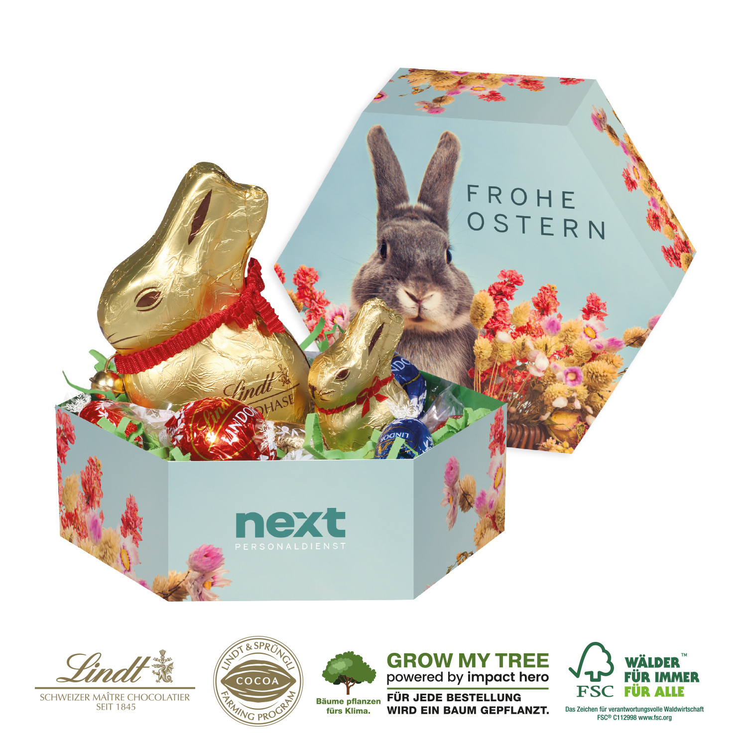 GROßES PREMIUM-OSTERNEST MIT SCHOKOLADE VON LINDT