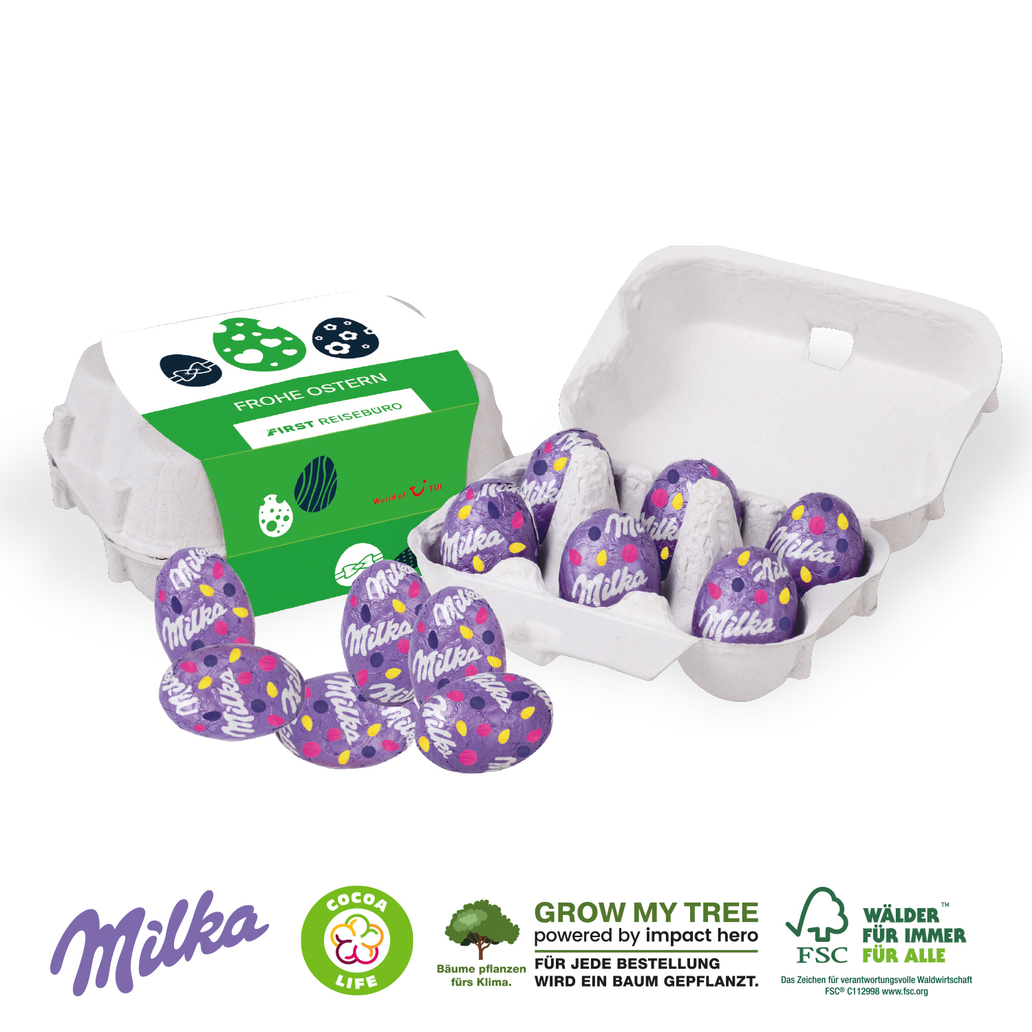 SCHOKO-EIER 6ER MIT MILKA SCHOKOLADE