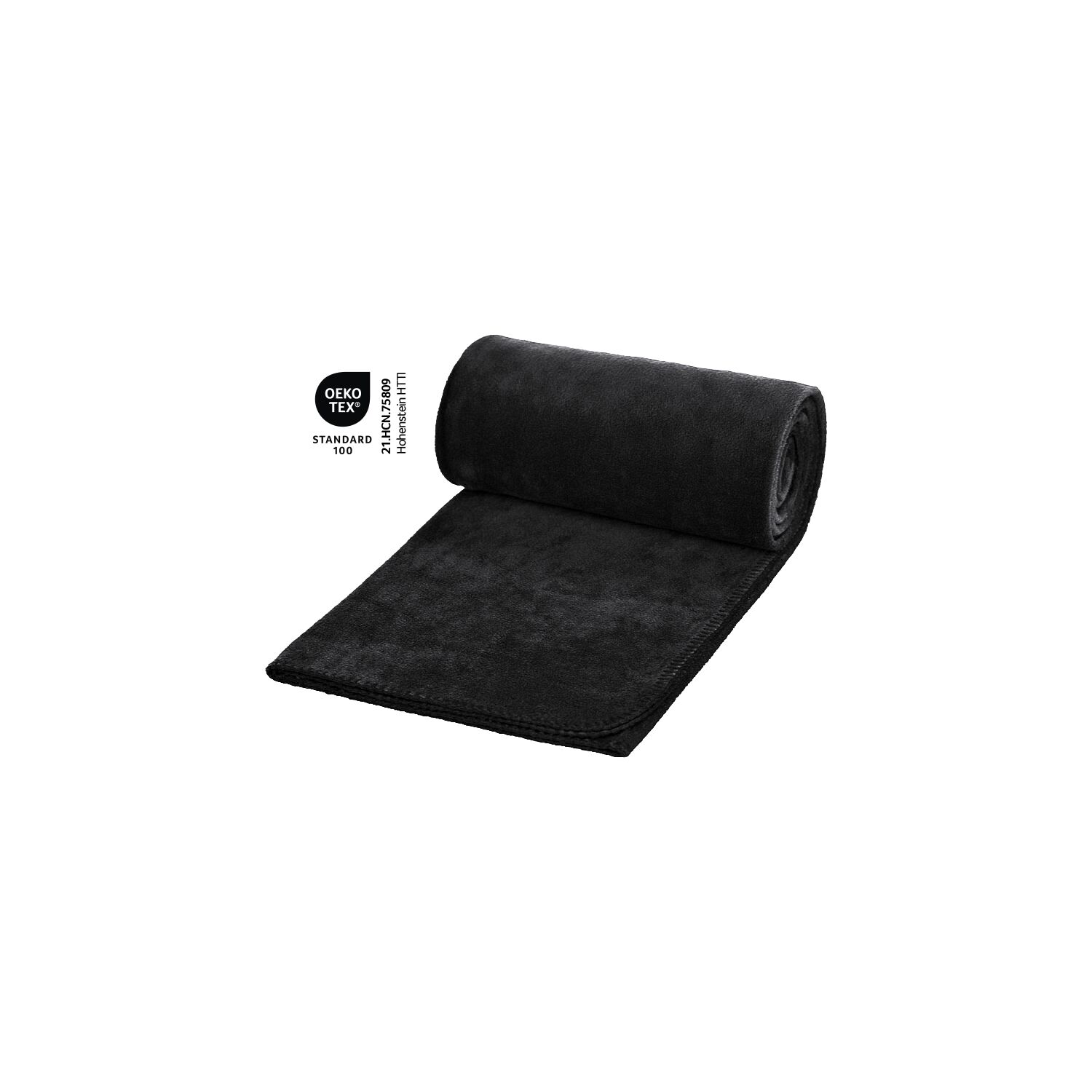 Fleecedecke Basic schwarz - 120 x 150 cm, 180 g/m²