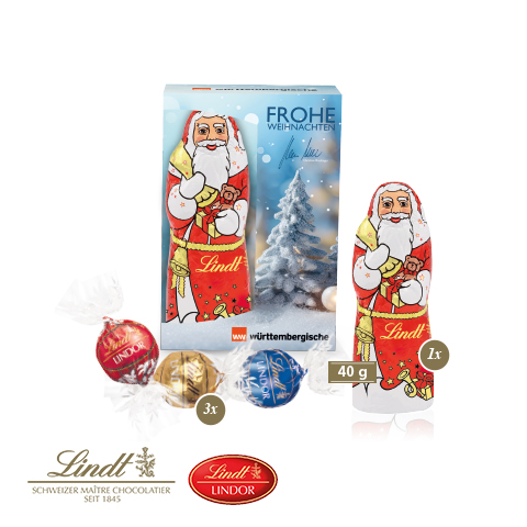 Premium-Präsent mit Lindt Weihnachtsmann 'Medium'