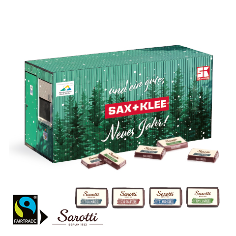 3D Adventskalender 'Container' mit Sarotti Fairtrade®