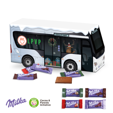 3D Adventskalender 'Bus' mit Milka Schokolade