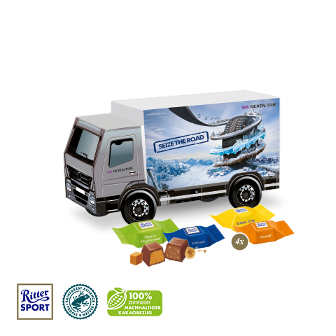 3D Präsent 'LKW' mit Ritter SPORT Schokowürfel
