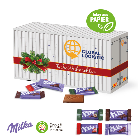 3D Adventskalender 'Container' mit Milka Schokolade