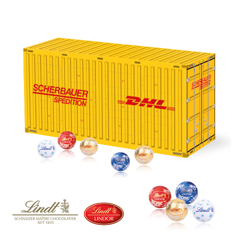 3D Adventskalender 'Container' mit Lindt Schokolade