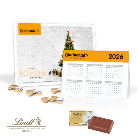 2 in 1 Marken-Adventskalender Lindt Schokolade mit Jahresplaner