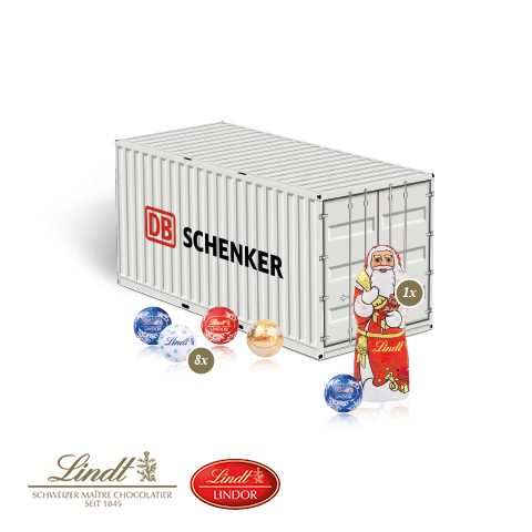 3D Präsent 'Container' mit Lindt Minis und Nikolaus
