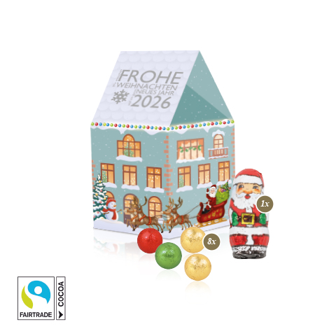 3D Präsent 'Haus' mit Fairtrade® Schokolade