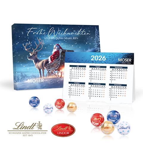 2 in 1 Marken-Adventskalender Lindt Lindor Minis mit Jahresplaner