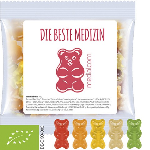 Bio Gummibärchen, ca. 30g, Express Maxi-Tüte mit Etikett