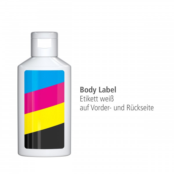 50 ml Flasche weiß - Muskel-Aktiv-Gel - Body Label