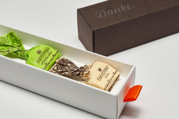 Individualisierbare All-in-One-Geschenkbox - Dankebox Mini &quot;Tartufi aus dem Piemont&quot;
