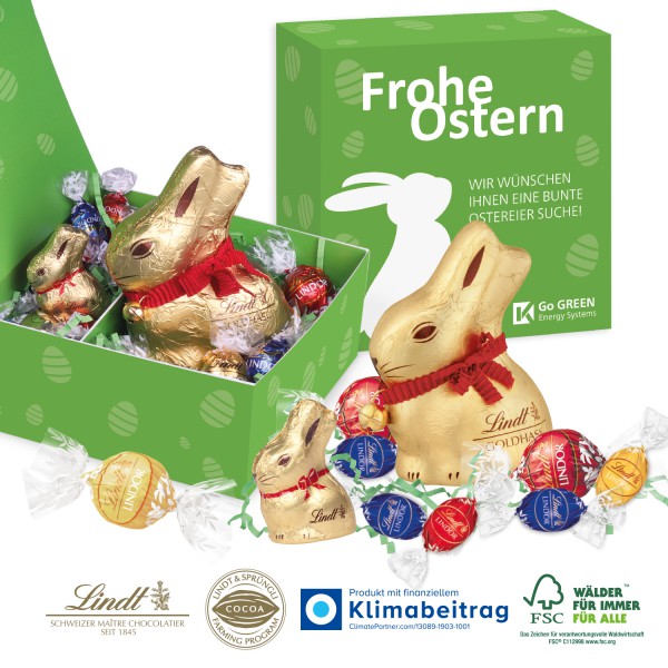 Premium-Präsent „Glücksmomente“ mit Lindt Schokolade