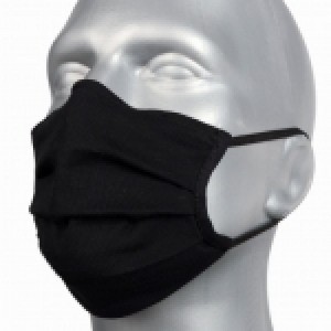 Baumwollschutzmaske mit Silberionen, schwarz, wiederverwendbar mit Gummibändern