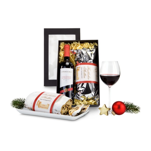 Geschenkset / Präsenteset: Rotwein &amp; Stollen