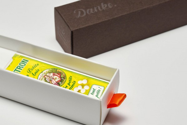 Individualisierbare All-in-One-Geschenkbox - Dankebox Mini &quot;Les Petits Anis&quot; (Zitrone)&quot;