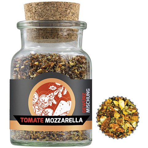 Gewürzmischung Tomate-Mozzarella, ca. 50g, Korkenglas