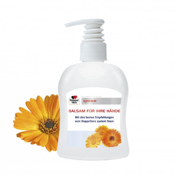 300 ml PET Spender weiß - Handbalsam Ringelblume - Aloe Vera - Body Label (VS &amp; RS)