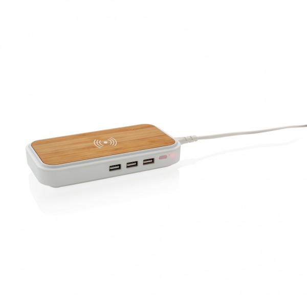 Bamboo 5W Wireless-Ladegerät mit 3 USB-Anschlüssen